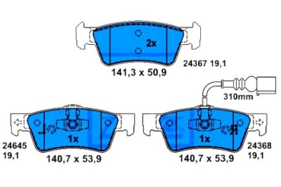 Тормозные колодки тормозные vw multivan v transporter v 1.9d- фото №1