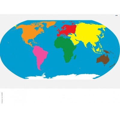 mapa świata Montessori zmywalna mata 40x67cm