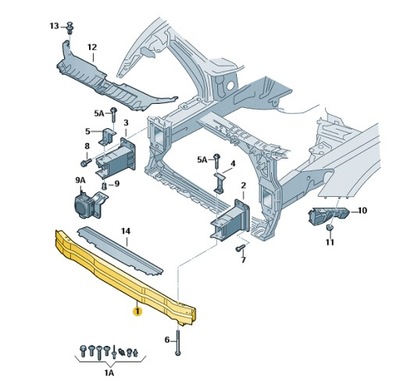 НОВЫЕ ОРИГИНАЛЬНЫЕ AUDI OE БАЛКА ПЕРЕДНЯЯ 8R0807113B