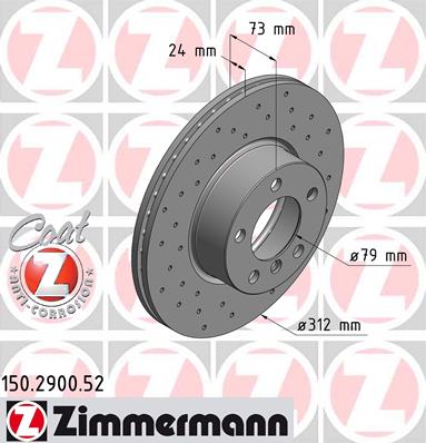 ZIMMERMANN SPORT BMW 1 F20 312MM DISKAI PRIEK. 150.2900.52 