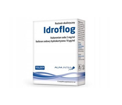 Idroflog, krople do oczu, 15 ampułek po 0,5 ml