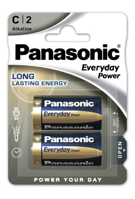 Baterie Alkaliczne C Panasonic 2 Szt. Everyday Pow