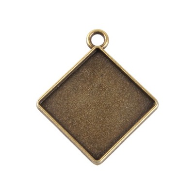 [101109] Baza medalionu brąz kwadratowa 20mm