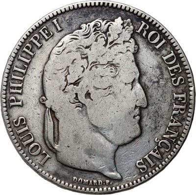 Francja, Ludwik Filip I, 5 franków 1843 W