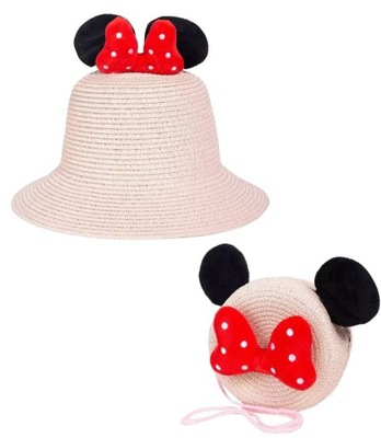 Komplet zestaw kapelusz uszy myszka miki + torebka (Różowy)