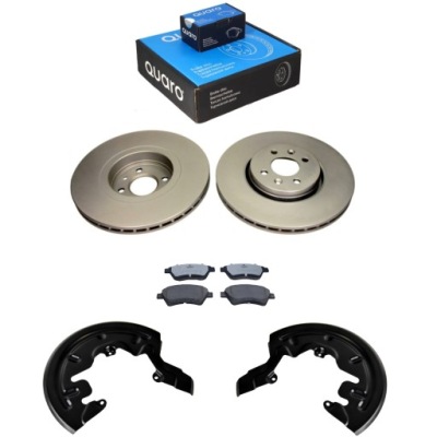 Тормозные диски + тормозные колодки керамические перед +защита renault scenic ii grand scenic ii фото №1