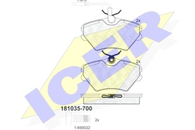 КОЛОДКИ ТОРМОЗНЫЕ ICER 181035-700