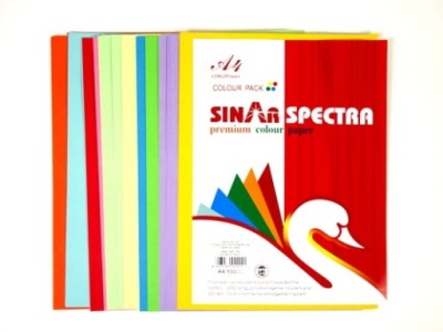 PAPIER KOLOROWY A4 100 ARKUSZY 210X297 MM mix kolorów