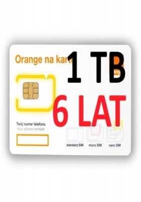 INTERNET MOBILNY NA KARTĘ STARTER ORANGE FREE 1000 GB - 1 TB 6 LAT i 36 DNI
