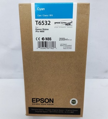 Tusz Epson T6532 Cyan 200ml C13T653200 do SP 4900