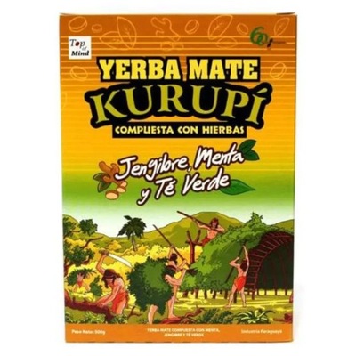 Yerba Mate Kurupi Jengibre Menta Te Verde mięta imbir zielona herbata 500g