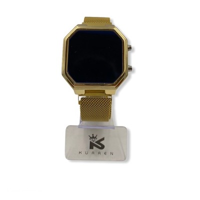 Zegarek damski LED pasek magnetyczny złoty stal