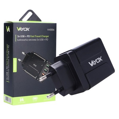 VAYOX ŁADOWARKA SIECIOWA USB-C USB 32W PD QC 3.0