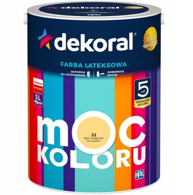 Farba DEKORAL MOC KOLORU żółty słoneczny 5L