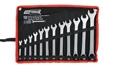 AWTOOLS КЛЮЧИ PŁASKO-OCZKOWE КОМПЛЕКТ 12ELEM. 6,7,8,10,12,13,14,15,16,17,19