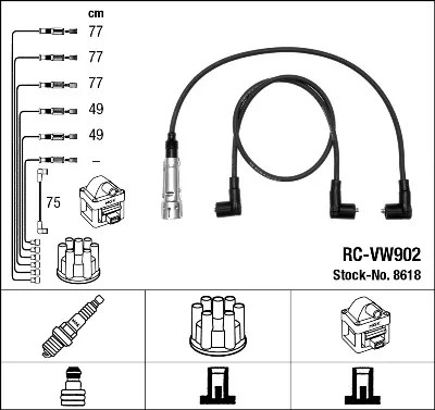 Набір трубопровід запалювання ngk 8618 фото №1