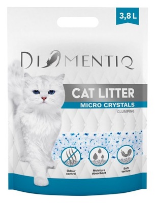 DIAMENTIQ Micro Crystals Żwirek silikonowy DROBNOZIARNISTY dla kota | 3,8L