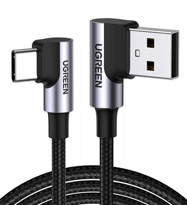KABEL KĄTOWY USB NA USB-C UGREEN 0,5m 50cm 3A QC 3.0 ANDROID AUTO