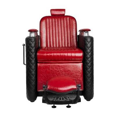 Gabbiano fotel barberski Bernardo czarno - czerwony
