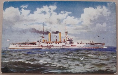 HMS „Swiftsure” - pancernik, pocztówka I wojna, Anglia