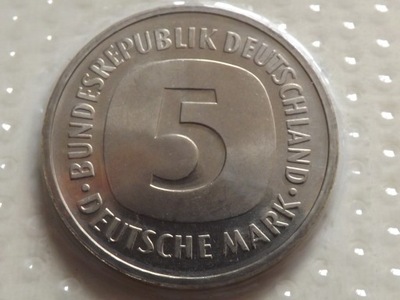 Niemcy 5 Marek 1976 G , moneta z Oryginalnego zestawu rocznikowego st. 1/1-