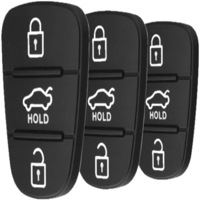 3X RUBBER BUTTONS DO KEY REMOTE CONTROL HYUNDAI I30 KIA CEED SPORTAGE SET  