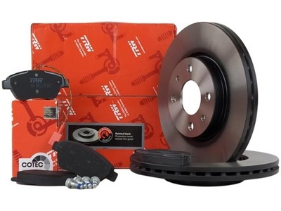 Trw тормозные диски + тормозные колодки перед fiat stilo bravo ii 500 фото №1