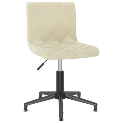 Obrotowe krzesło biurowe, kremowe, obite a