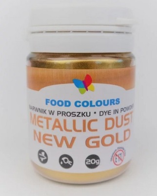 FOOD COLOURS Barwnik METALLIC DUST NEW GOLD ZŁOTY