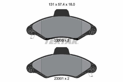 ZAPATAS DE FRENADO FORD PARTE DELANTERA ESCORT 90- 2330002  