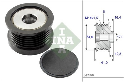 INA 535 0259 10 RUEDA PASOWE/SPRZEGLO ALTERNADOR  