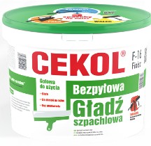 Gotowa bezpyłowa biała gładź szpachlowa CEKOL 5 kg