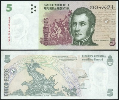 $ Argentyna 5 PESOS P-353a UNC