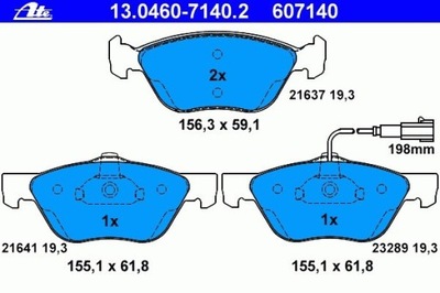 ZAPATAS DE FRENADO PARTE DELANTERA ALFA ROMEO 147 01-, 156 97-  