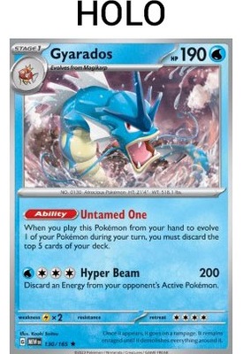 Karta Pokemon Gyarados (MEW 130) 130/165 Holo