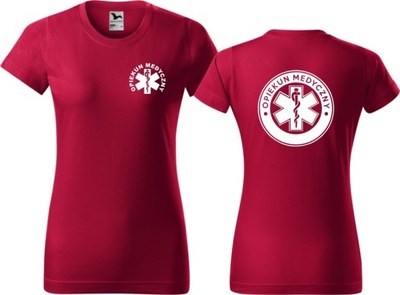 Koszulka Medyczna Opiekun Medyczny Czerwona XXL