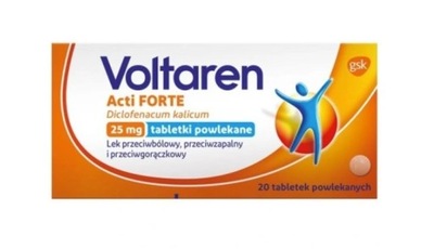 Voltaren Acti Forte 25 mg 20 tabletek Lek przeciwbólowy przeciwzapalny