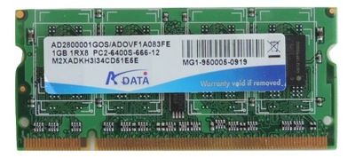 Pamięć RAM DDR2 ADATA 1GB 1Rx8 PC2-6400S