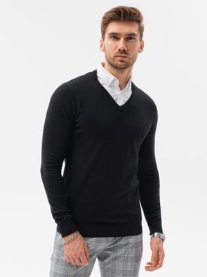 Sweter męski E120 V-1 black M defekt