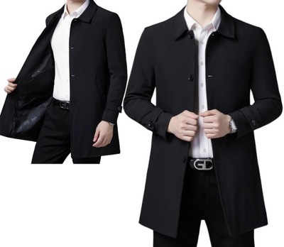 Płaszcz męski czarny klasyczny do bioder we389JHTY37812LK rozmiar XL