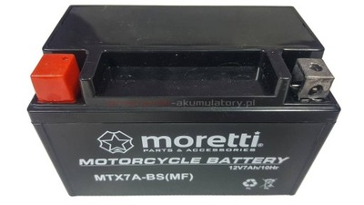 Akumulator Moretti YTX7A-BS 7Ah 90A AGM