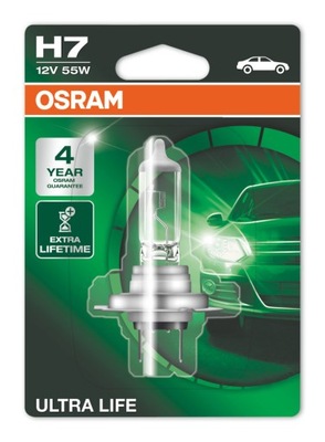 ŻARÓWKA H7 12V 55W OSRAM ULTRA LIFE BLISTER LONG L