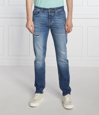 BOSS ORANGE jeansy Taber | Tapered fit granatowe