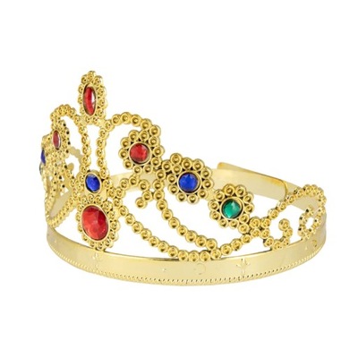 Korona z kolorowymi klejnotami złota jasełka przebranie król karnawał