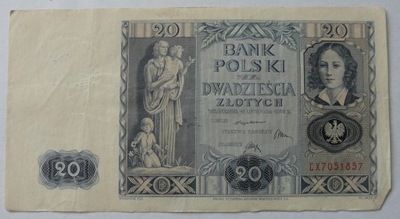 Banknot 20 zł 1936 r. Ser. CX