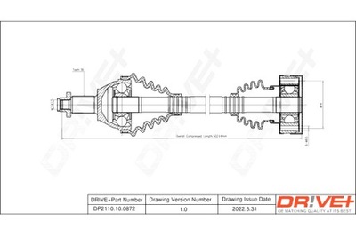 DRIVE+ ПОЛУОСЬ ПРИВОДНАЯ SKODA FABIA 05-10 L