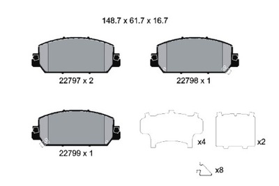 TEXTAR КОЛОДКИ ГАЛЬМІВНІ ПЕРЕД HONDA CR-V V 1.5-2.4 12.16-