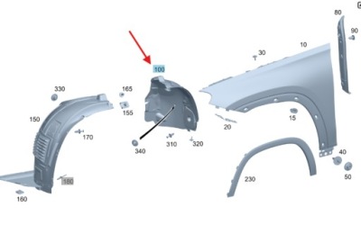 Подкрылок левый перед mercedes gle w167 оригинальный номер a1676900612 фото №1