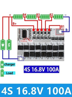 3S/4S/5S BMS 12V 16.8V 21V 3.7V 100A LI-ION LMO TRÓJSKŁADNIKOWA КРЫШКА