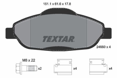 TEXTAR 2466001 ZAPATAS DE FRENADO  